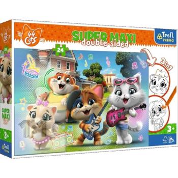 44 Cats Örömteli macskák 24db-os SuperMaxi puzzle  - Trefl kép