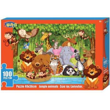 A dzsungel állatai puzzle 100db-os kép