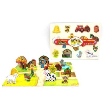 A farm állatai fa kétoldalú forma puzzle kép