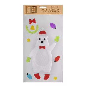 Ablakzselé jegesmedve mintával - 15 x 30 cm kép