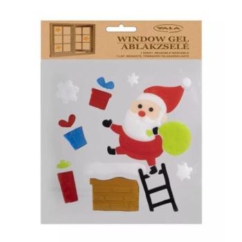 Ablakzselé Mikulás és kémény mintákkal - 20 x 25 cm kép