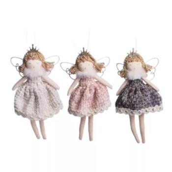 Angyal dekoráció akasztóval, 17 cm - többféle kép