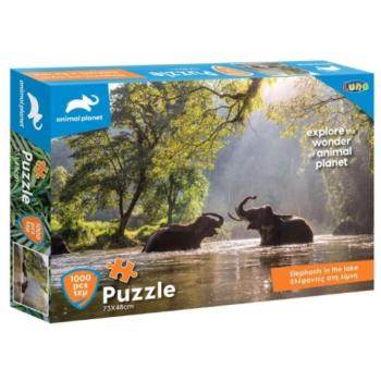 Animal Planet: Elefántok a tóban 1000db-os puzzle kép