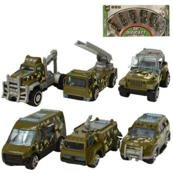 Army Die-Cast: Katonai 6 db-os kisautó szett kép