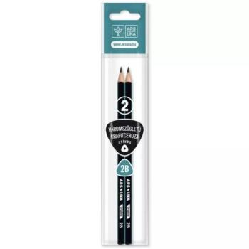 Ars Una: Háromszögletű grafitceruza csíkos mintával, 2 db - 2B kép