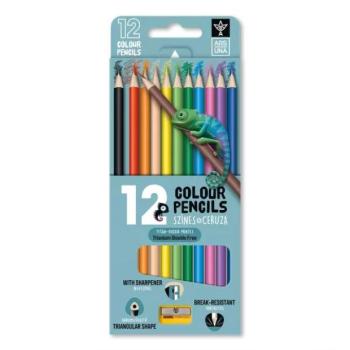 Ars Una: Háromszögletű színes ceruza hegyezővel - 12 db-os kép