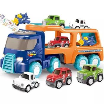 Autószállító kamion hang- és fényhatásokkal, 33 cm kép