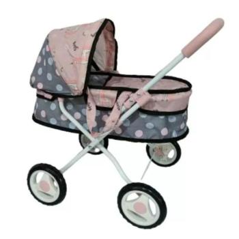 Bambolina: Játék babakocsi árnyékolóval - rózsaszín-szürke kép