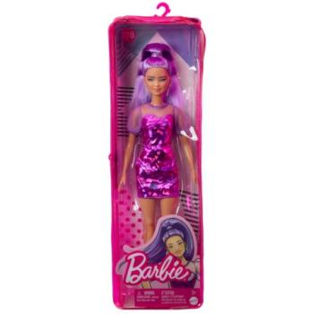 Barbie Fashionista baba lila ruhában - Mattel kép