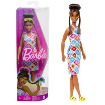 Barbie Fashionista barátnők: Barbie baba színes ruhában szemüveggel - Mattel kép