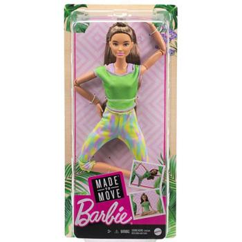 Barbie: Hajlékony jógababa barna hajjal zöld felsőben - Mattel kép