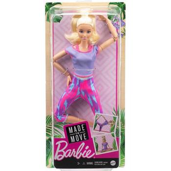 Barbie: Hajlékony jógababa szőke hajjal lila ruhában - Mattel kép