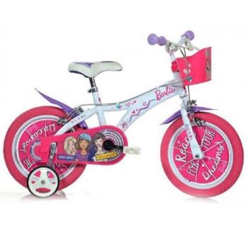 Barbie rózsaszín-fehér gyerek bicikli 12-es méretben - Dino Bikes kerékpár kép