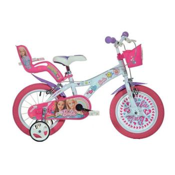 Barbie rózsaszín-fehér gyerek bicikli 14-es méretben - Dino Bikes kerékpár kép