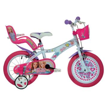 Barbie rózsaszín-fehér gyerek bicikli 16-os méretben - Dino Bikes kerékpár kép