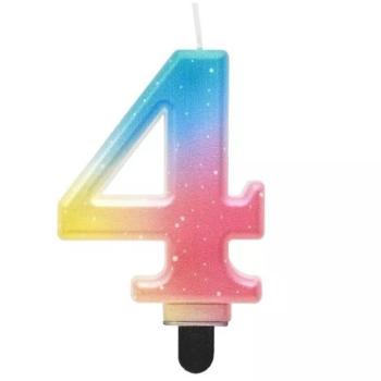 Beauty and Charm: Szivárvány színű pasztell számgyertya - 4 kép