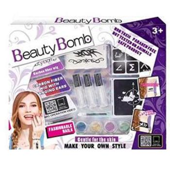 Beauty Bomb Tini nagy csillámtetkó szett színes hajtinccsel kép