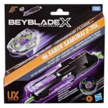 Beyblade X Victory Grip Deluxe indító és Saber Samurai pörgettyű kép
