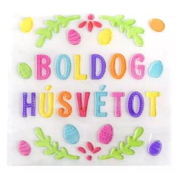 Boldog húsvétot! ablakzselé - 20 x 25 cm kép