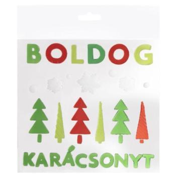 Boldog Karácsonyt feliratú ablakzselé szett kép