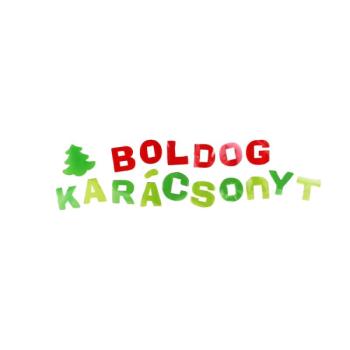 Boldog karácsonyt feliratú zselés ablakdísz kép