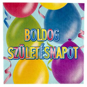 Boldog születésnapot feliratos szalvéta - 20 db-os kép