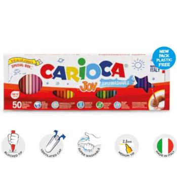 Carioca Joy lemosható 50db-os filctoll készlet félméteres csomagolásban kép