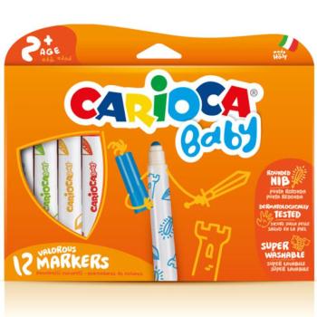 Carioca: Színes bébi filctoll 12db-os szett kimosható kép