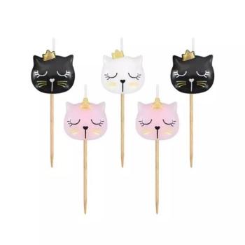 Cicafejek születésnapi tortagyertyák, 5 db kép