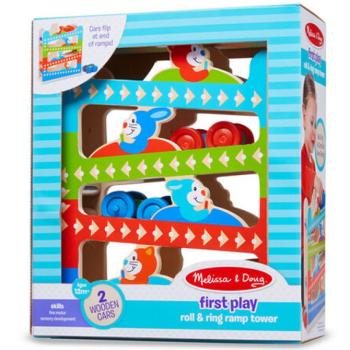 Cikk-cakk autópálya fa játék 2db autóval - Melissa & Doug kép