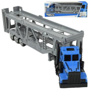 City Truck: Kék autószállító csőrös kamion 22cm kép