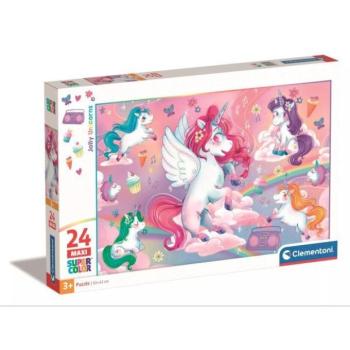 Clementoni: SuperColor, Vidám unikornisok - 24 darabos maxi puzzle kép
