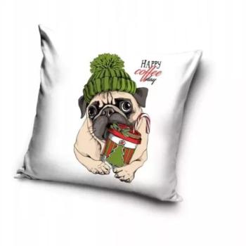 Coffee Day karácsonyi díszpárnahuzat - 40 x 40 cm kép