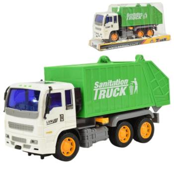 Construction Truck: Szemétszállító autó lendkerekes kialakítással 19cm kép