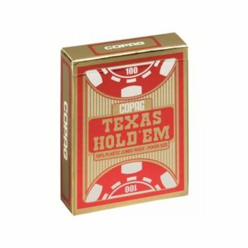 COPAG Texas Hold'em Gold piros, 2 nagy indexes 100% plasztik póker kártya kép