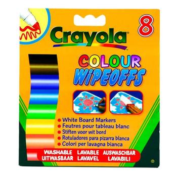 Crayola: Lemosható vastag filctoll készlet fehér táblára - 8 db-os kép