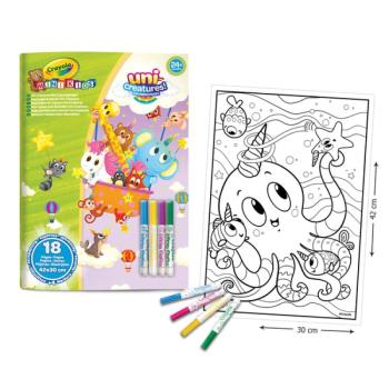 Crayola Mini Kids: Varázslatos állatok óriás kifestőlapok filctollakkal kép