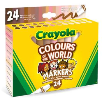 Crayola: Sokszínű világ, bőrszín árnyalatú filctollak, 24 db-os kép