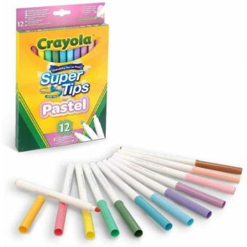 Crayola Super Tips pasztell filctoll szett 12 db - os kép