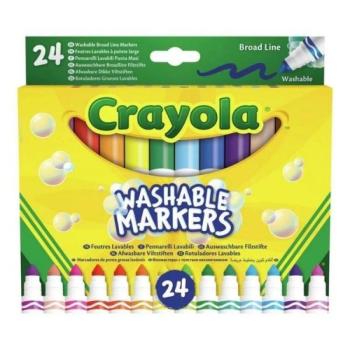 Crayola: Tompahegyű, lemosható filctoll - 24 db-os kép