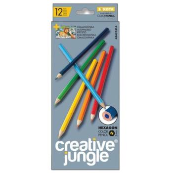 Creative Jungle: Hatszögletű színes ceruza készlet - 12 db-os kép