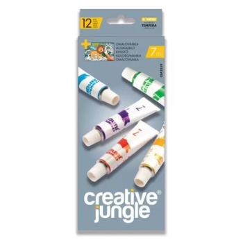 Creative Jungle: Színes tempera 12 db-os 7 ml-es + ajándék kifestő kép