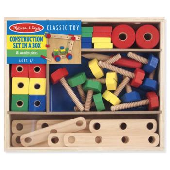 Csavarozható fa építőjáték dobozban - Melissa & Doug kép