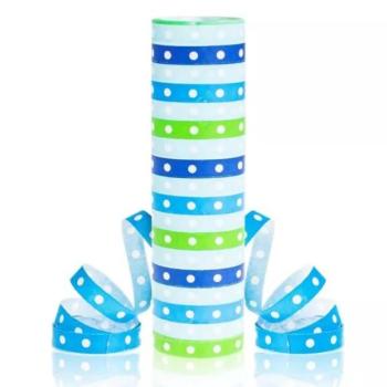 Csíkos és pöttyös szerpentin, kék-zöld - 18 x 4 m kép