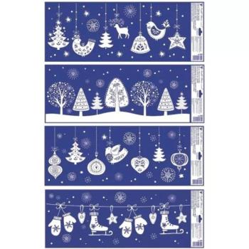 Csillogó díszek ablakmatrica - 60 x 23 cm, többféle kép