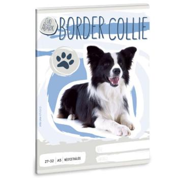 Cuki állatok - Border Collie kockás füzet A/5 kép