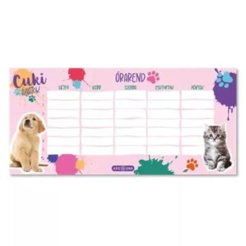 Cuki állatok: Egylapos órarend kép