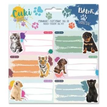 Cuki állatok: Füzetcímke - 3 x 6 db-os kép