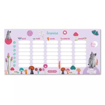 Cute Animals: Egylapos cica mintás órarend kép