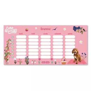 Cute Animals: Kutya mintás egylapos órarend kép